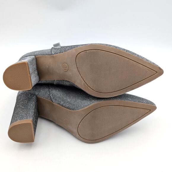 Mia Gypsi Rhinestone Western Ankle Boots Women's Silver Size US8.5M EU39 - Picture 10 of 13